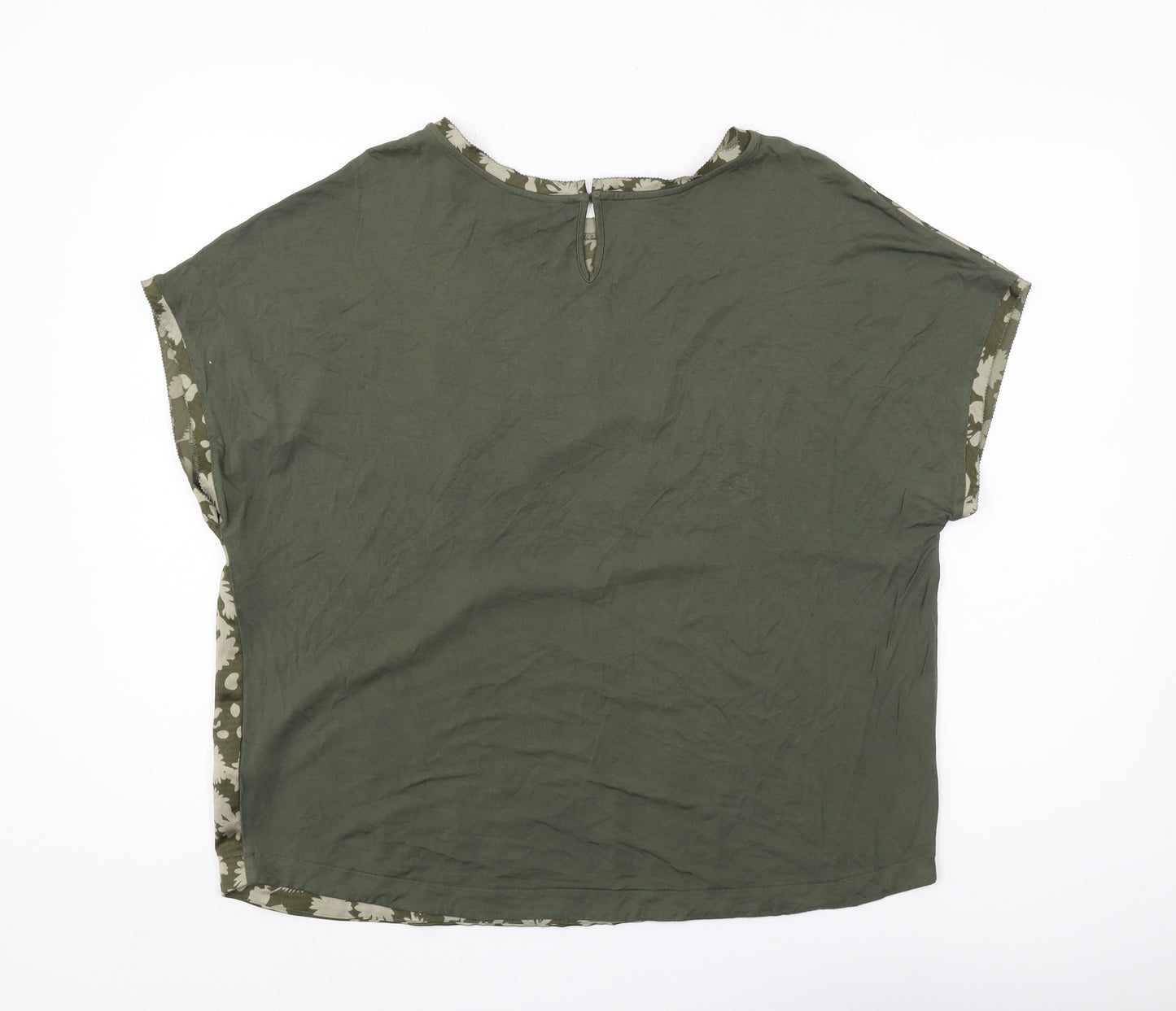 Marks and Spencer Women's Green Floral Blouse, Size 16