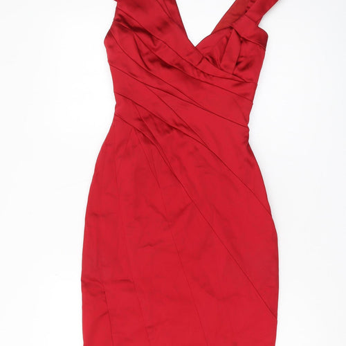 Karen Millen Red Bodycon Cocktail Dress Size 8