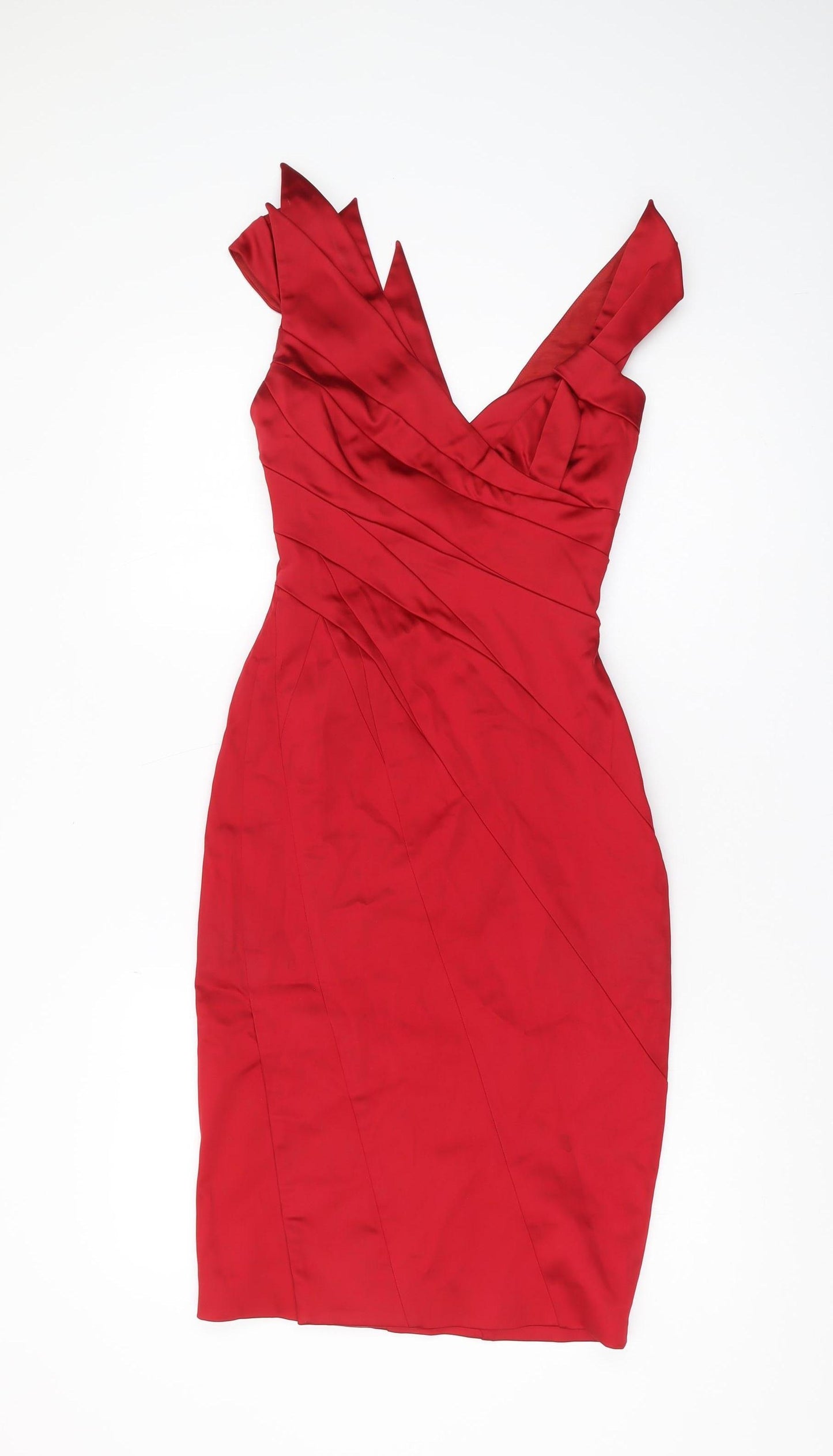 Karen Millen Red Bodycon Cocktail Dress Size 8