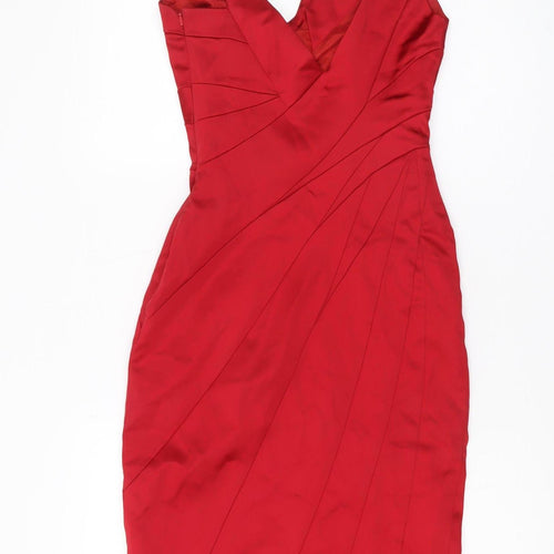 Karen Millen Red Bodycon Cocktail Dress Size 8