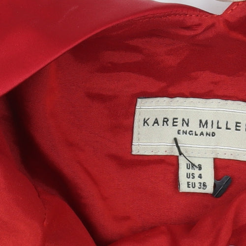 Karen Millen Red Bodycon Cocktail Dress Size 8