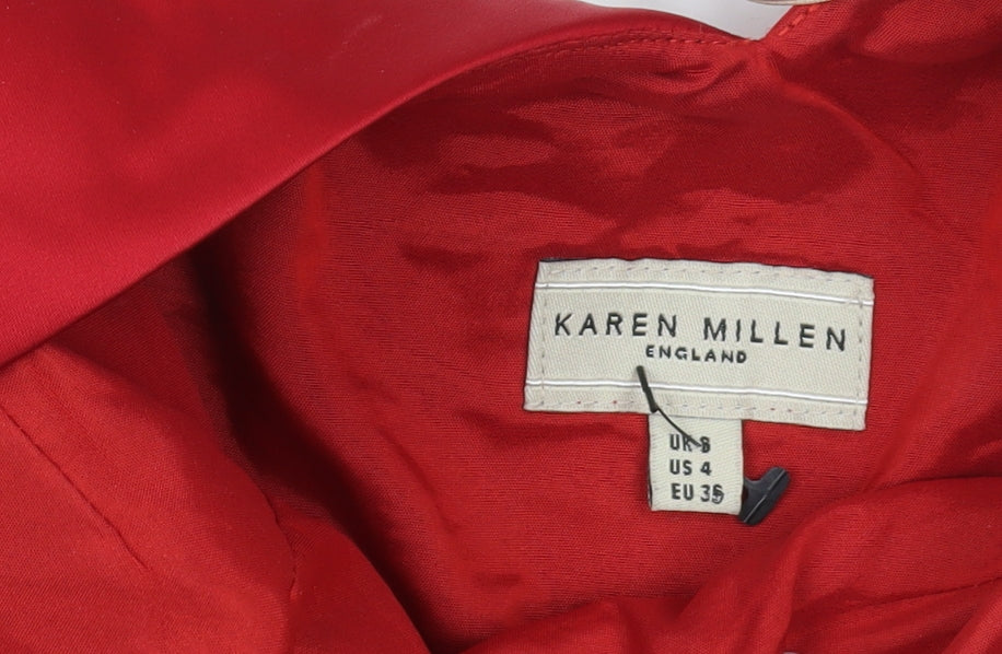 Karen Millen Red Bodycon Cocktail Dress Size 8