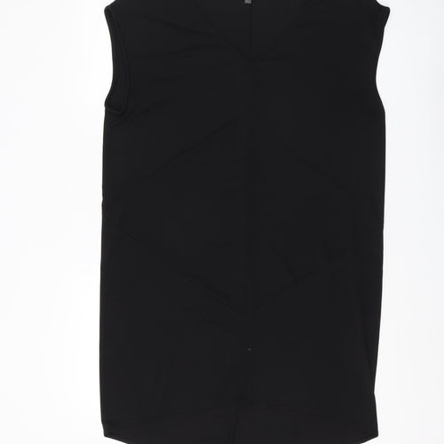 Mango Women's Black Shift Dress Size 12 V-Neck