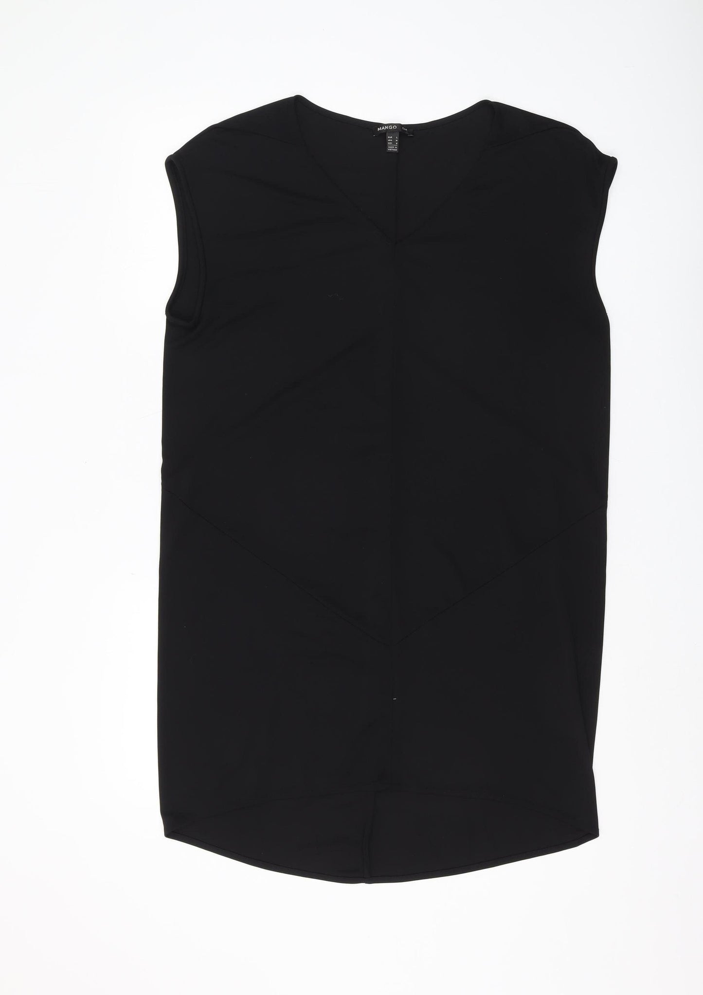 Mango Women's Black Shift Dress Size 12 V-Neck