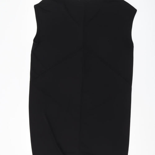 Mango Women's Black Shift Dress Size 12 V-Neck
