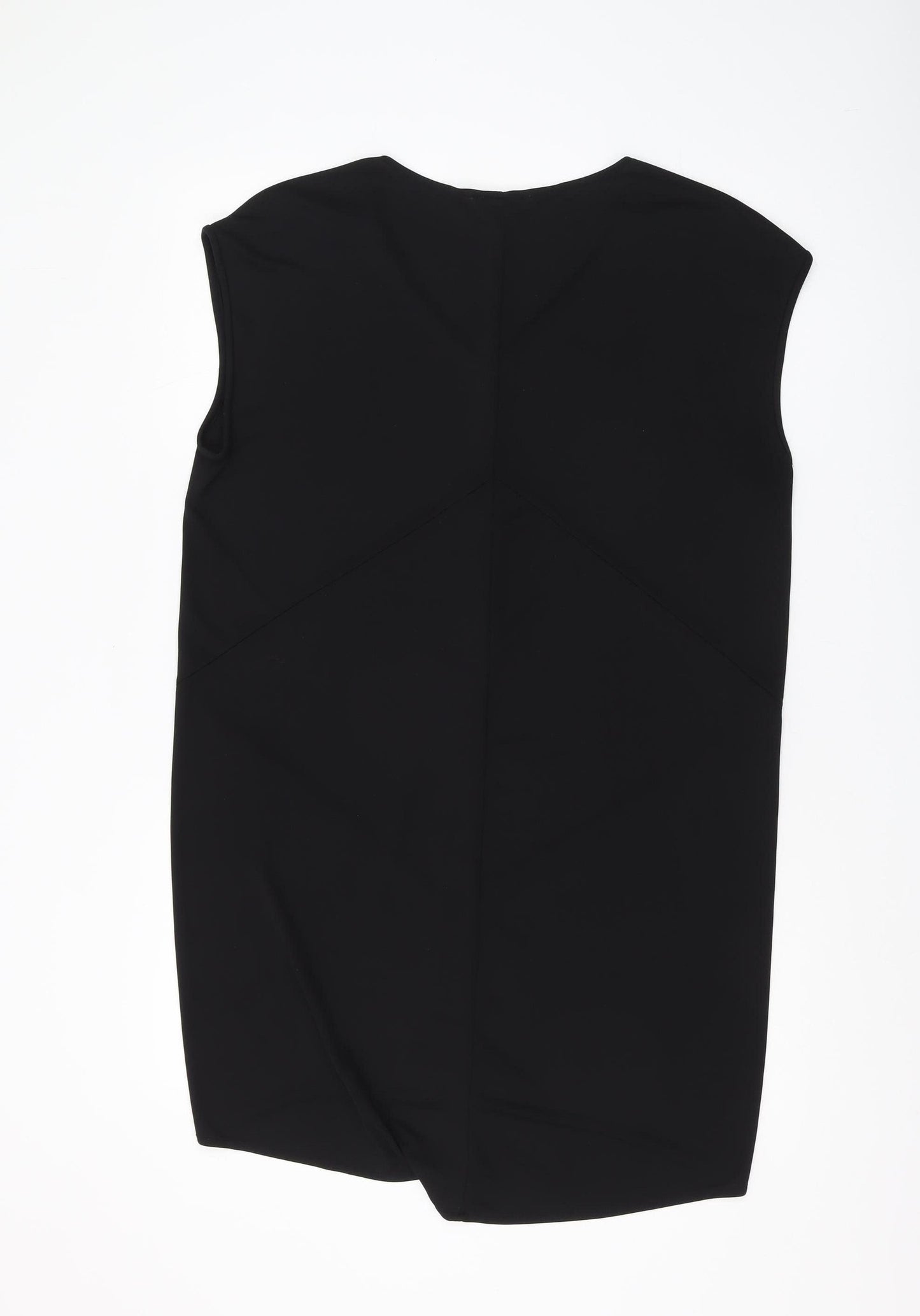 Mango Women's Black Shift Dress Size 12 V-Neck