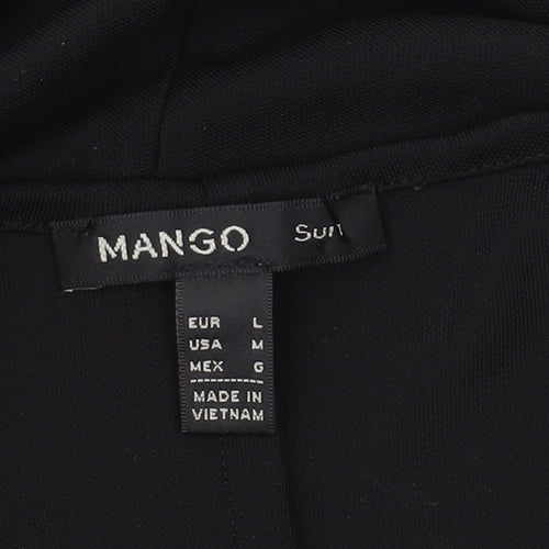 Mango Women's Black Shift Dress Size 12 V-Neck