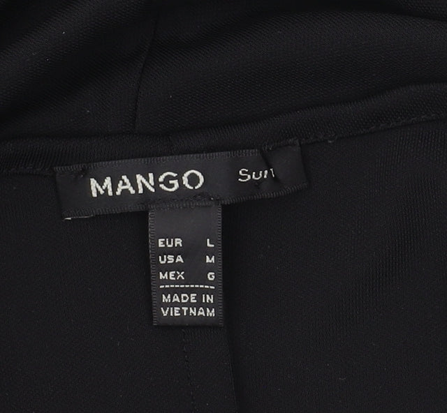 Mango Women's Black Shift Dress Size 12 V-Neck