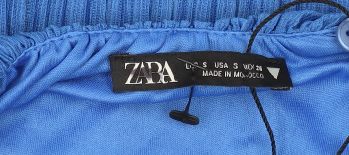 Zara Women's Blue A-Line Midi Dress, Size S