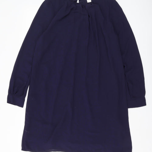 H&M Women's Blue Shift Dress, Size 12, Knee Length