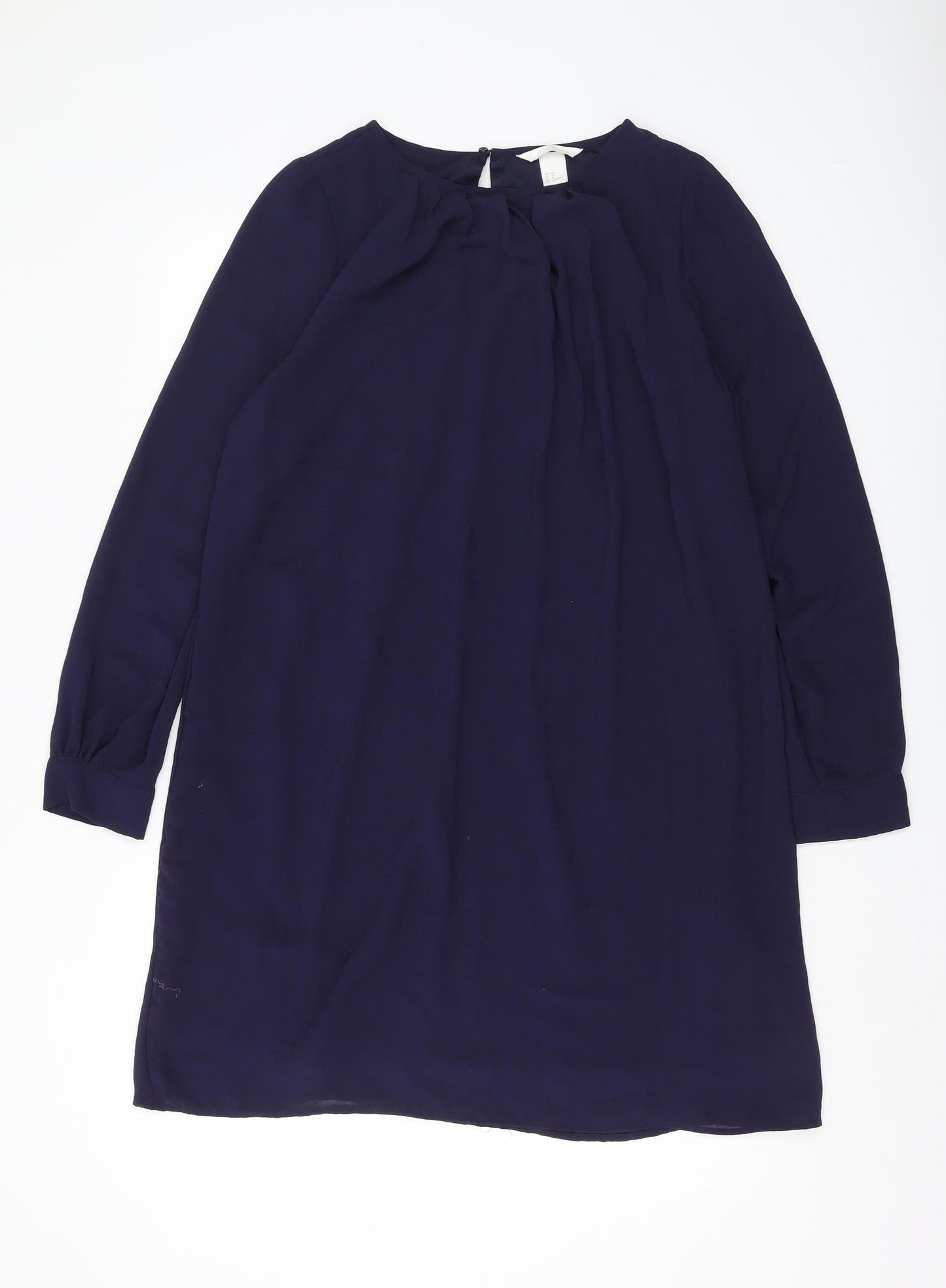 H&M Women's Blue Shift Dress, Size 12, Knee Length