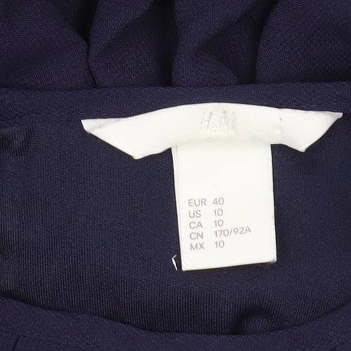 H&M Women's Blue Shift Dress, Size 12, Knee Length