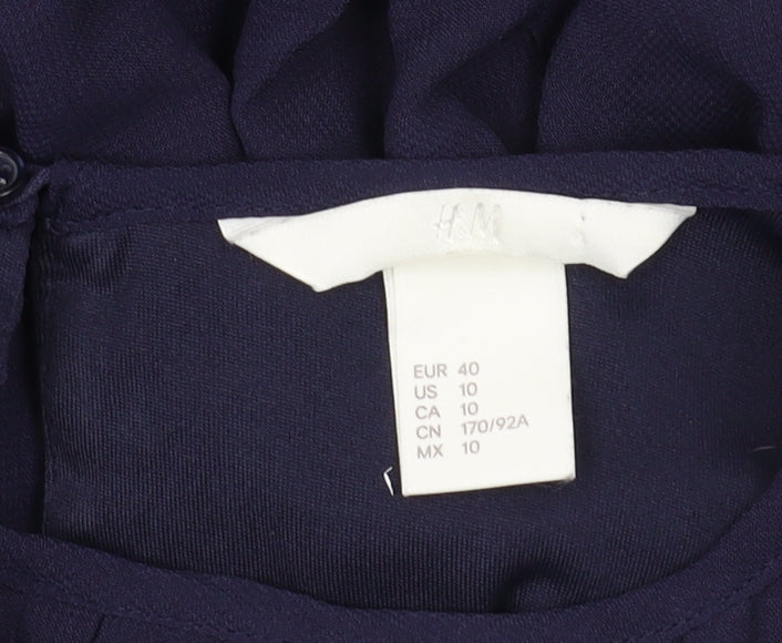 H&M Women's Blue Shift Dress, Size 12, Knee Length