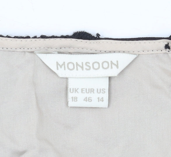 Monsoon Women's Black Lace Tank Camisole Size 18