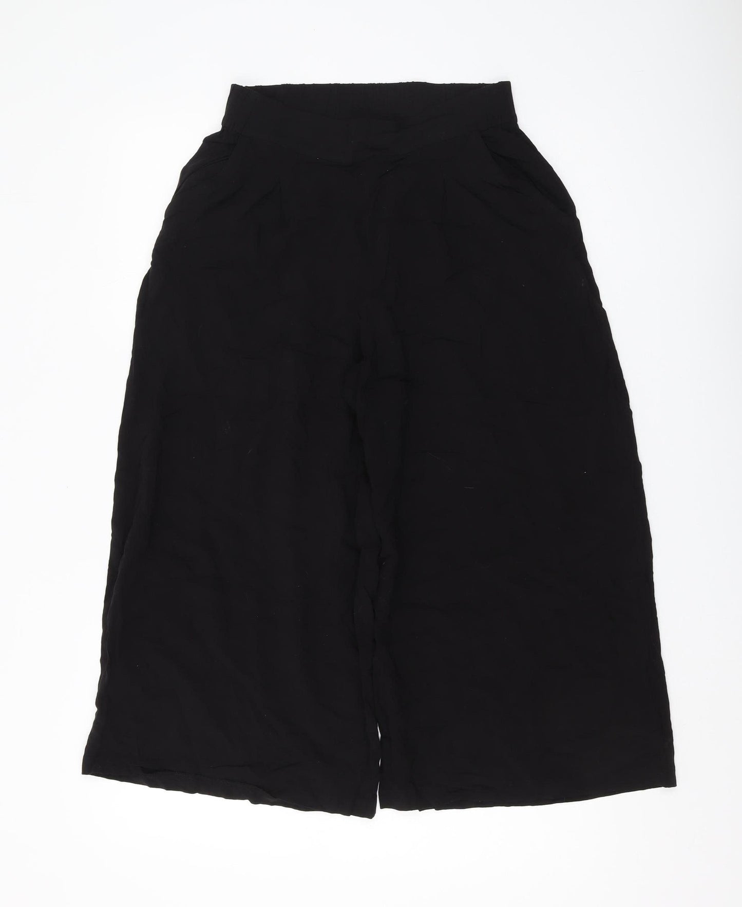 H&M Women's Black Wide-Leg Trousers Size 10
