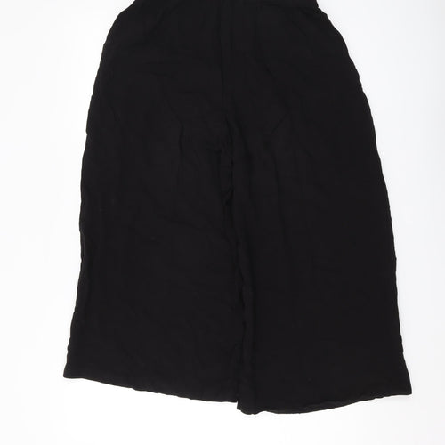 H&M Women's Black Wide-Leg Trousers Size 10