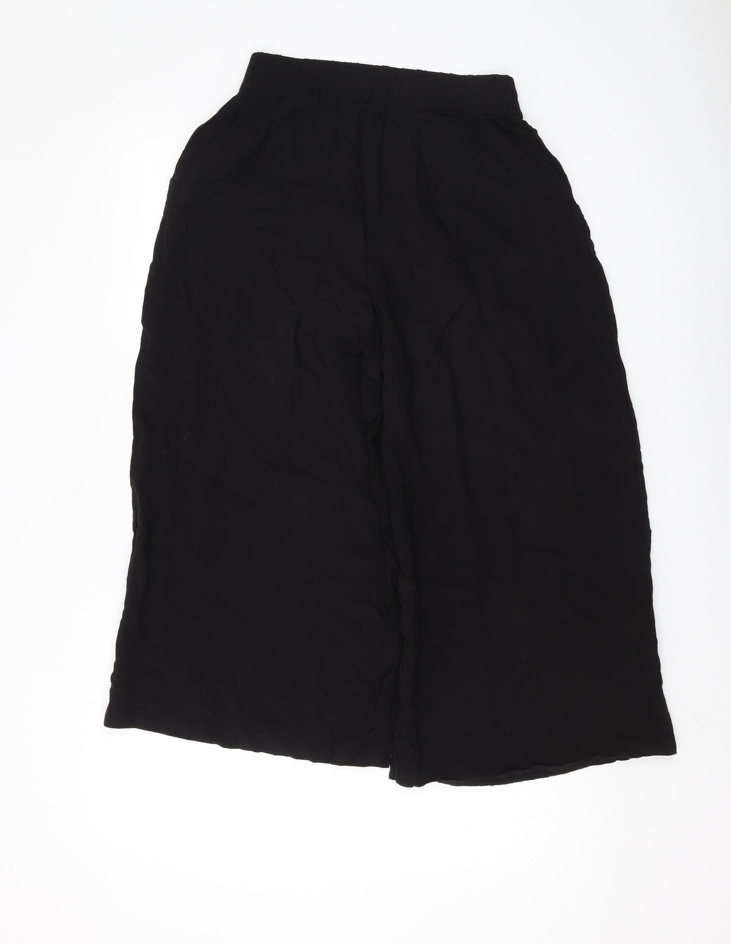 H&M Women's Black Wide-Leg Trousers Size 10