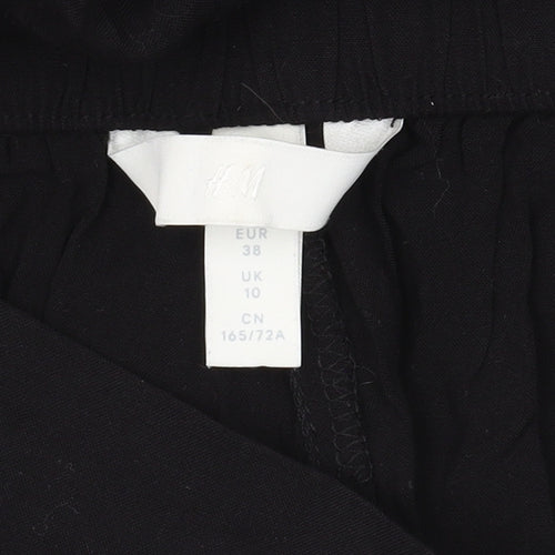 H&M Women's Black Wide-Leg Trousers Size 10
