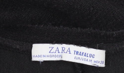 Zara Women's Black Short Sleeve Ruffle Dress Size M