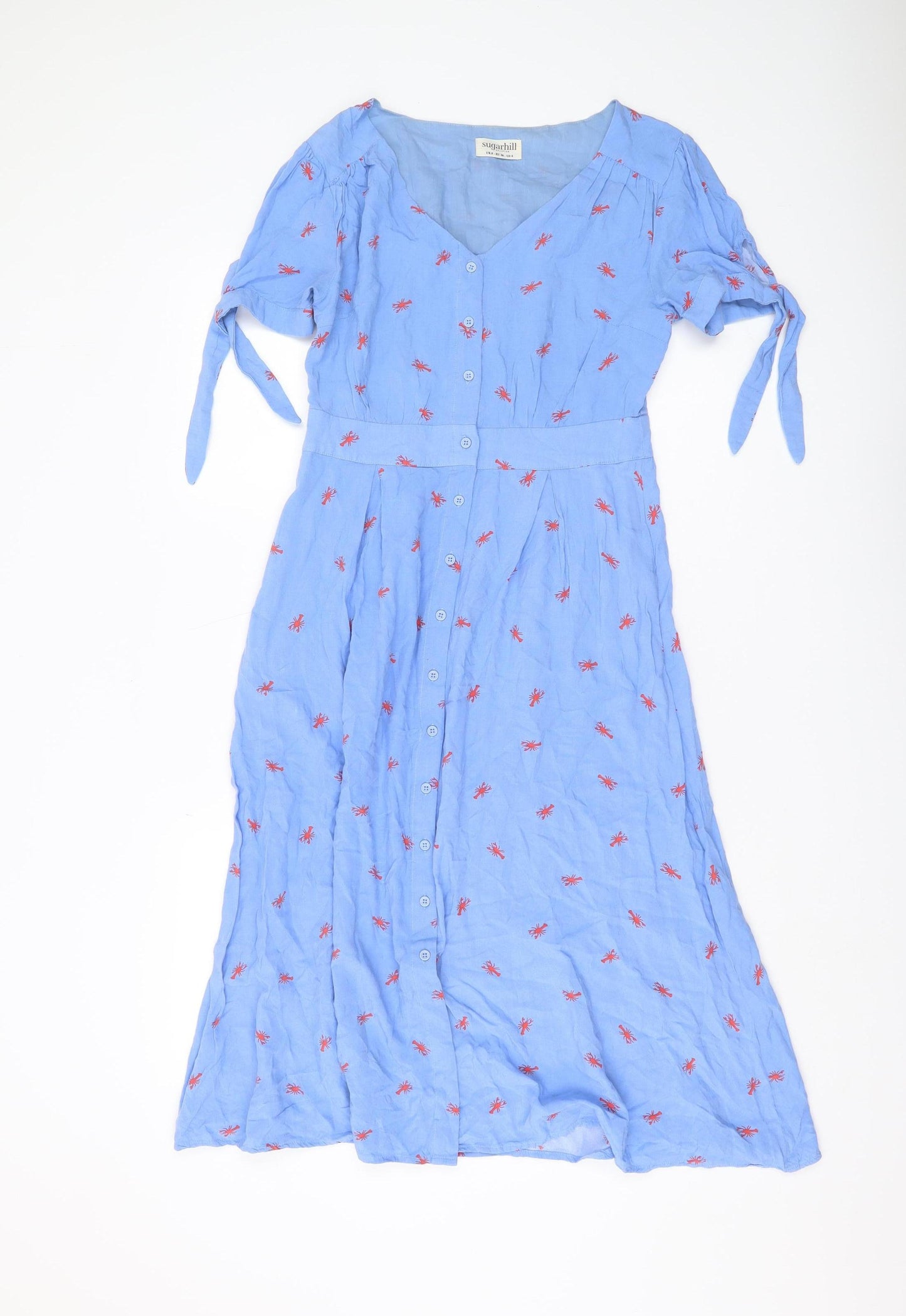 Sugarhill Brighton Women's Blue Midi Shirt Dress UK 8