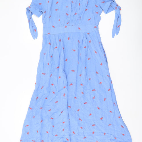 Sugarhill Brighton Women's Blue Midi Shirt Dress UK 8