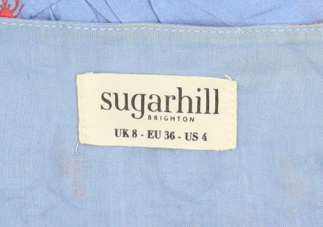 Sugarhill Brighton Women's Blue Midi Shirt Dress UK 8