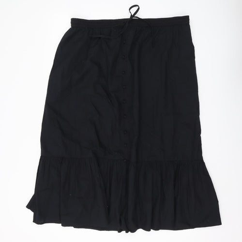 Marks and Spencer Women's Black Knee Length Peasant Skirt