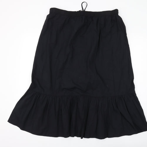Marks and Spencer Women's Black Knee Length Peasant Skirt