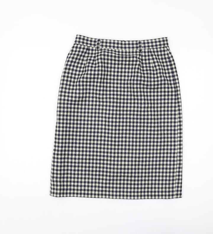 Viyella Women's Check Wool Pencil Skirt Size 14