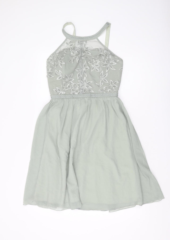 Little Mistress Women's Green Midi A-Line Dress