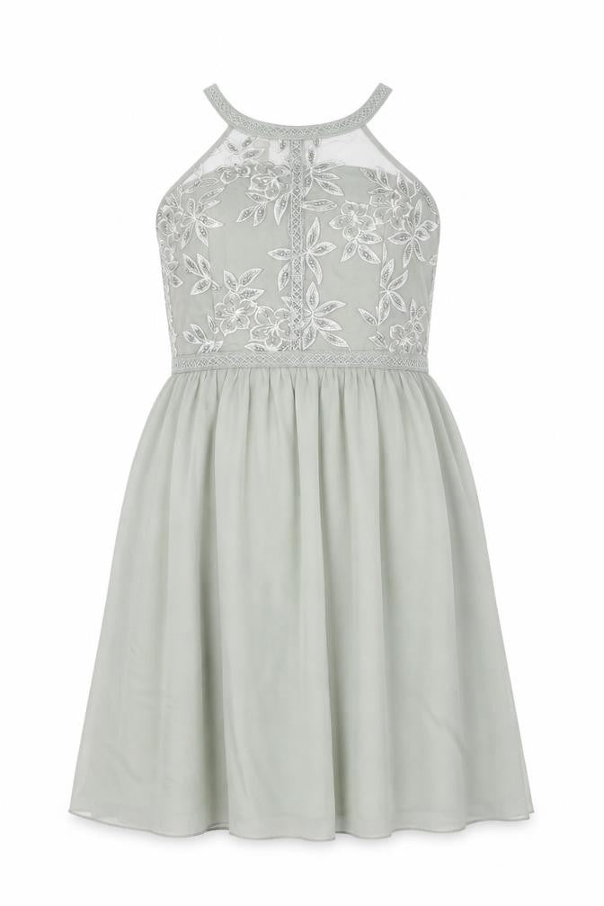 Little Mistress Women's Green Midi A-Line Dress