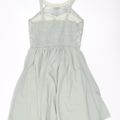Little Mistress Women's Green Midi A-Line Dress