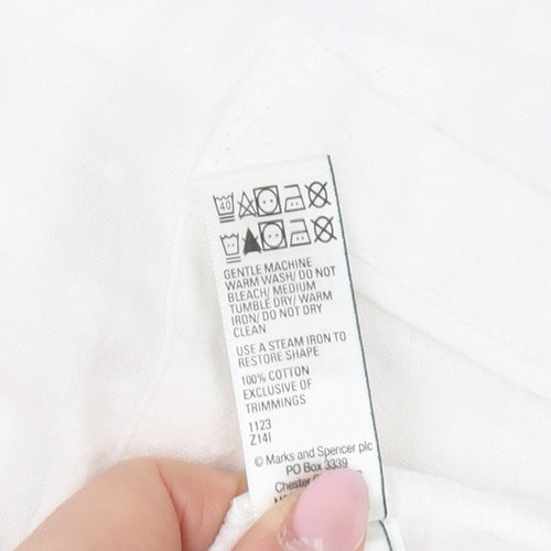 Marks and Spencer Women's White Pyjama Top, Size 6