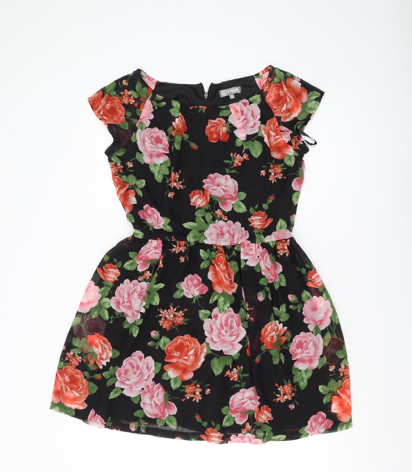 Love Women's Multicoloured M Floral Fit & Flare Dress