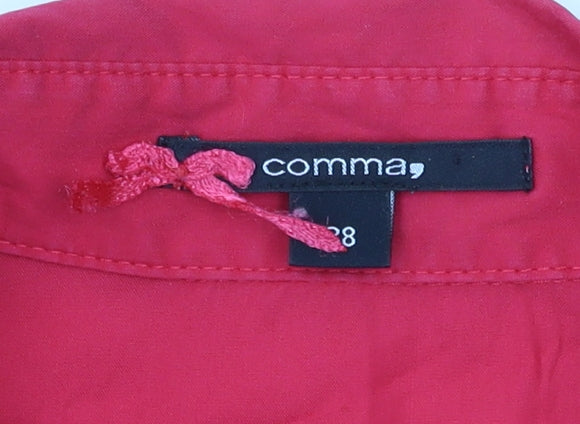 Comma Red Button-Up Shirt for Women, Size 10, Long Sleeve