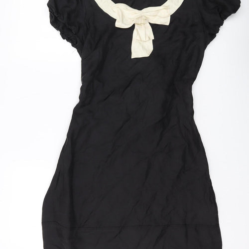 Oasis Black Silk Shift Dress - Women's Size 12