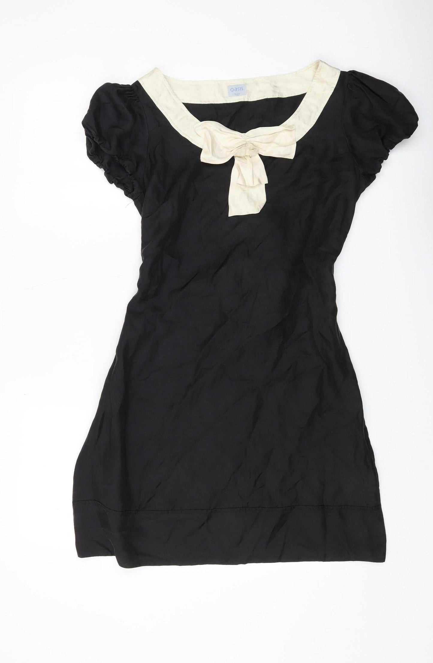 Oasis Black Silk Shift Dress - Women's Size 12