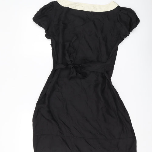 Oasis Black Silk Shift Dress - Women's Size 12