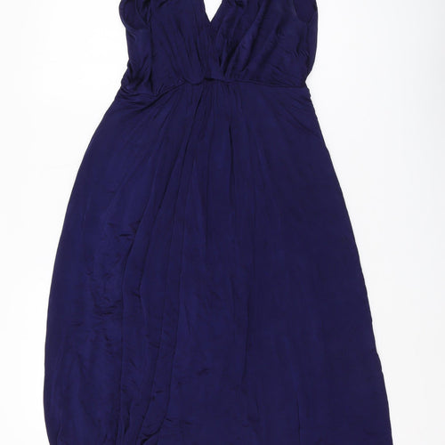 Tiffany Rose Women’s Blue Midi Dress, Size 6, V-Neck Sleeveless