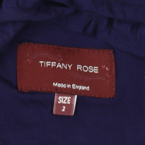 Tiffany Rose Women’s Blue Midi Dress, Size 6, V-Neck Sleeveless