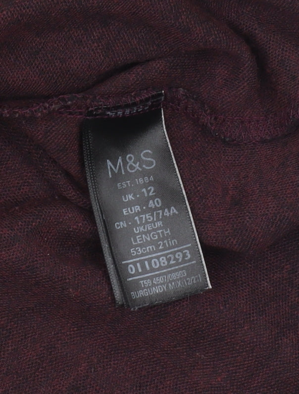 Marks and Spencer Womens Burgundy Plaid Pencil Skirt