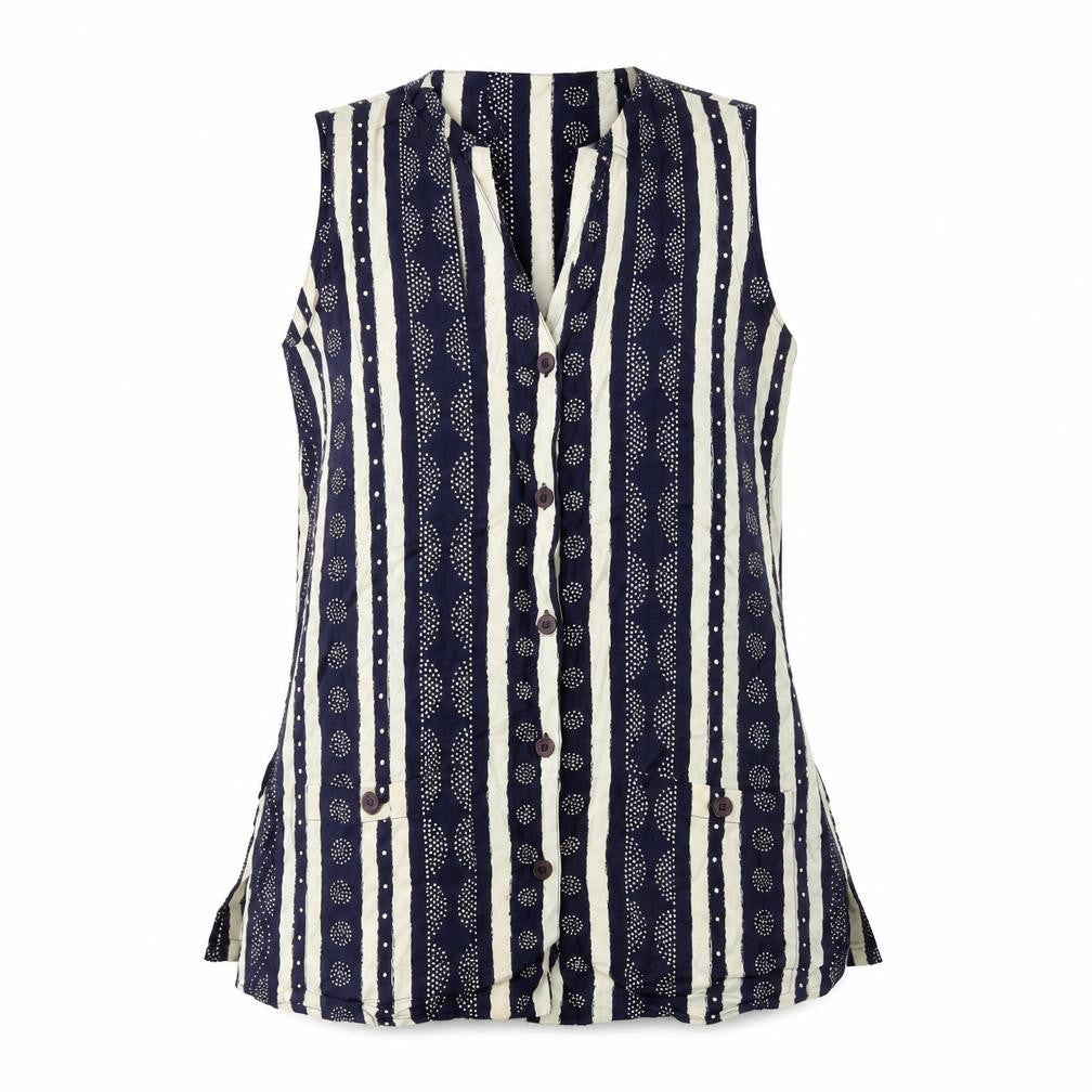 Front view of Doobie Women's Multicoloured Striped Blouse, size M