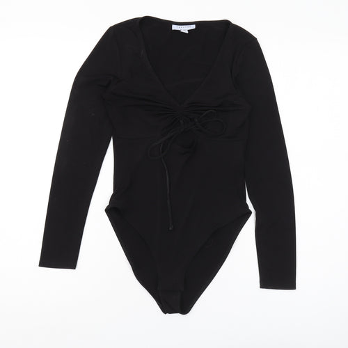 Topshop Women's Black Bodysuit, Size 6, Long Sleeve
