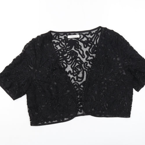 Windsmoor Women's Black Embroidered Cropped Jacket, Size 16