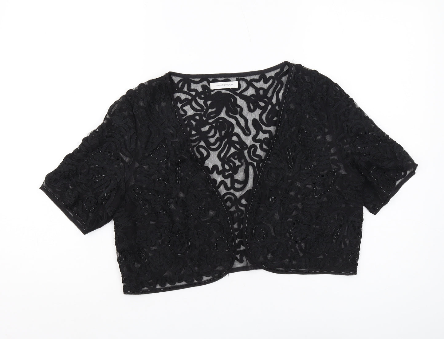 Windsmoor Women's Black Embroidered Cropped Jacket, Size 16