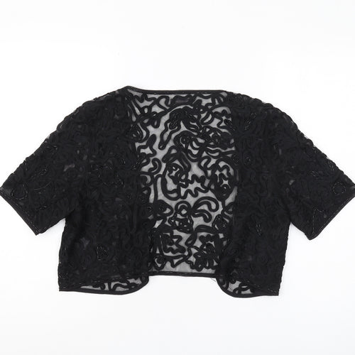 Windsmoor Women's Black Embroidered Cropped Jacket, Size 16