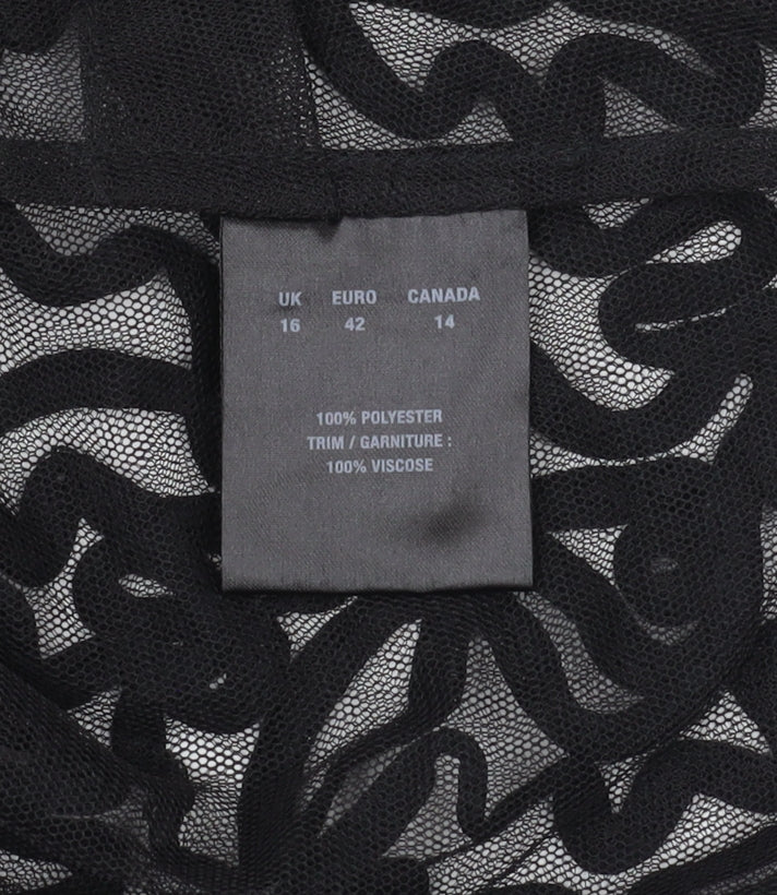 Windsmoor Women's Black Embroidered Cropped Jacket, Size 16