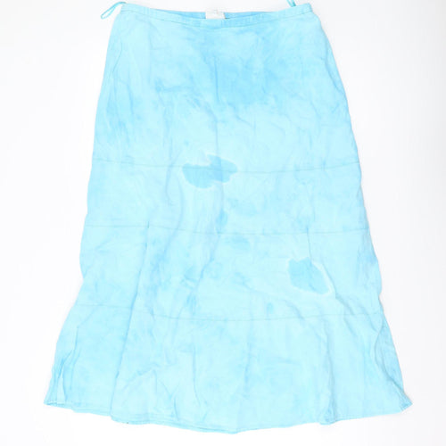 EAST Women's Blue Linen Flare Skirt - Size 12