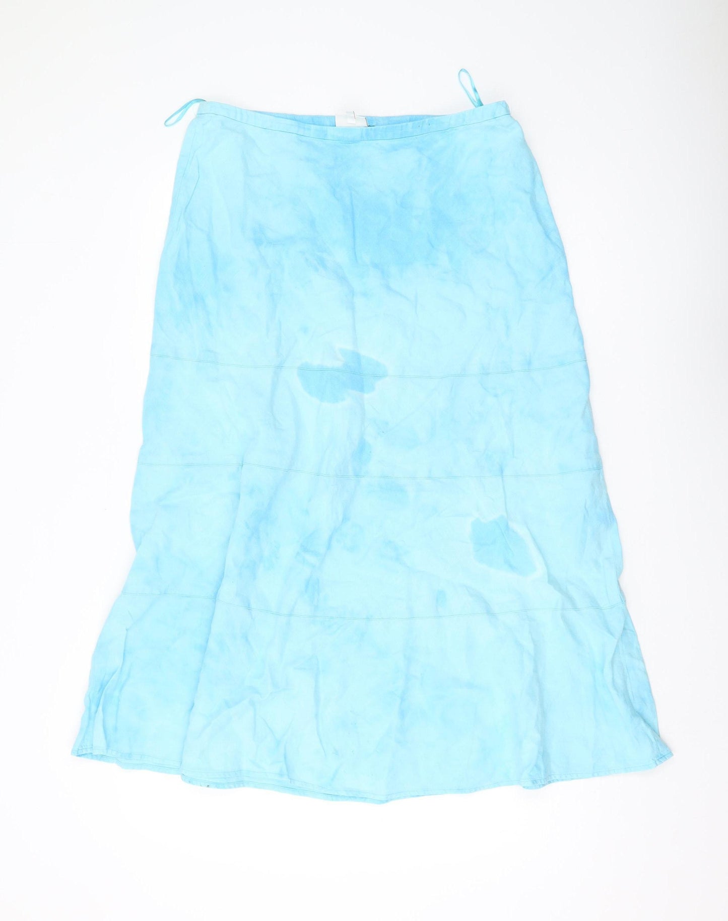 EAST Women's Blue Linen Flare Skirt - Size 12
