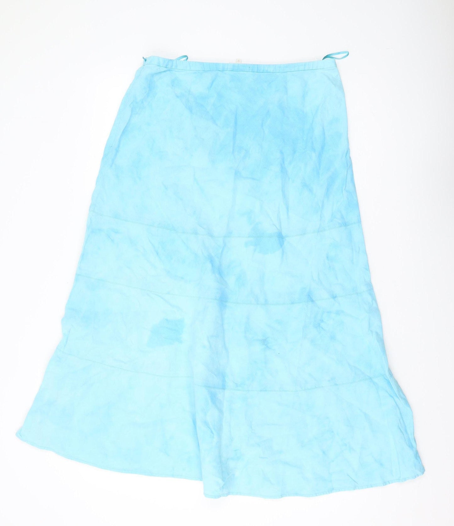 EAST Women's Blue Linen Flare Skirt - Size 12